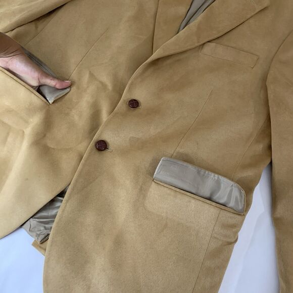 Polo University Club Ralph Lauren Blazer 43 Reg Tan Faux Suede Sport Coat Jacket - Picture 3 of 13
